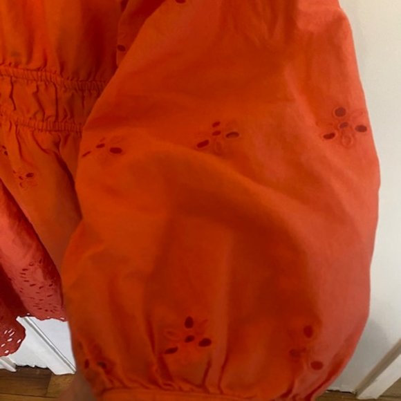 Universal Thread Eyelet Coral Fit & Flare Mini Dress - Picture 3 of 5